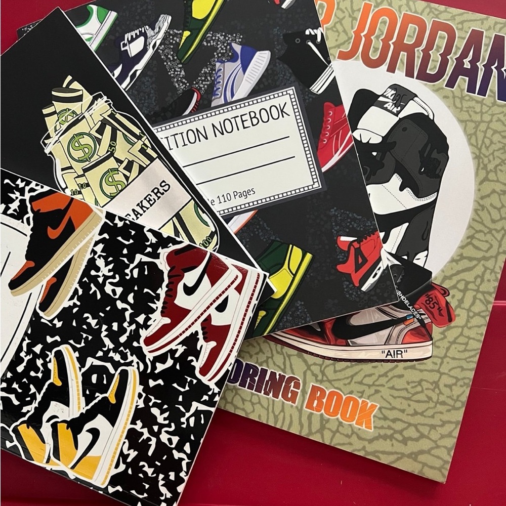 Jordan Sneaker-Themed Notebook and Coloring Book Collection